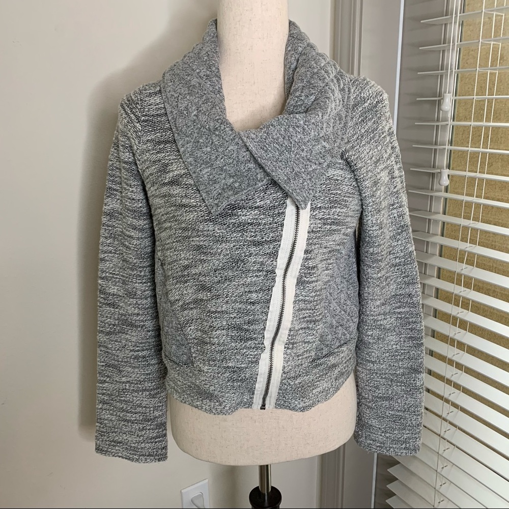 Dolan T Shirt Moto Zip Textured Crop Jacket